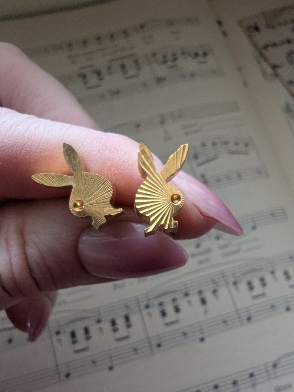 Goldtone Playboy Bunny Earrings